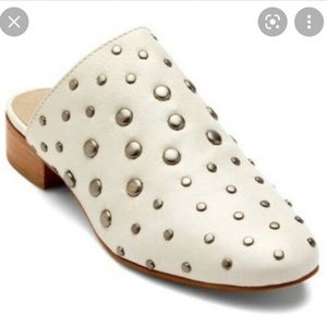 Amuse Society Matisse studded flat mules ivory
